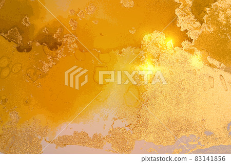 Gold, and sunny yellow abstract alcohol ink marble texture Gold, and sunny yellow abstract alcohol ink marble texture 83141856