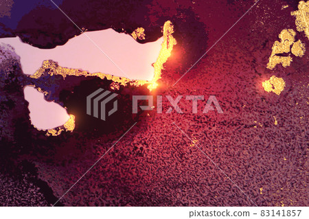 Gold,purple and wine red abstract alcohol ink marble texture Gold,purple and wine red abstract alcohol ink marble texture 83141857