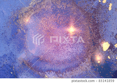 Gold,purple and blue abstract alcohol ink marble texture Gold,purple and blue abstract alcohol ink marble texture 83141859