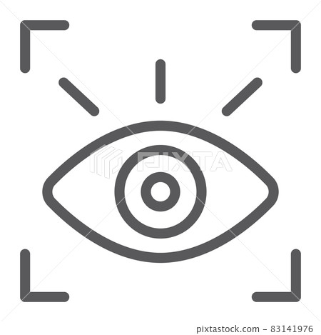 Retina scanner line icon, recognition and authentication, eye scan sign, vector graphics, a linear pattern on a white background, eps 10. Retina scanner line icon, recognition and authentication, eye scan sign, vector graphics, a linear pattern on a white background, eps 10. 83141976