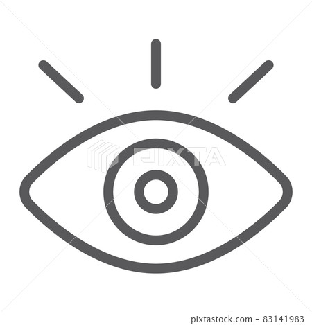 Monitiring line icon, security and eye, vision sign, vector graphics, a linear pattern on a white background, eps 10. Monitiring line icon, security and eye, vision sign, vector graphics, a linear pattern on a white background, eps 10. 83141983