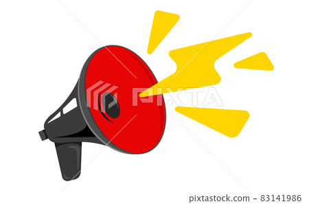 Vector icon of vintage black megaphone. 83141986