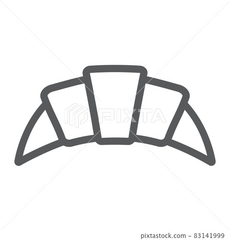 Croissant line icon, pastry and food, bun sign, vector graphics, a linear pattern on a white background, eps 10. 83141999