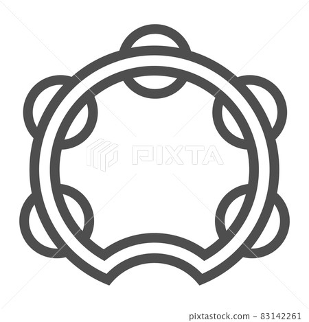 Tambourine line icon, musical and instrument, drum sign, vector graphics, a linear pattern on a white background, eps 10. 83142261