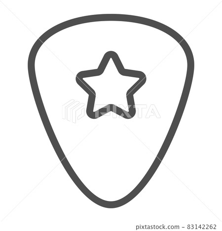 Guitar pick line icon, musical and plectrum, mediator sign, vector graphics, a linear pattern on a white background, eps 10. 83142262