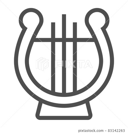 Lyre line icon, musical and ancient, harp sign, vector graphics, a linear pattern on a white background, eps 10. 83142263