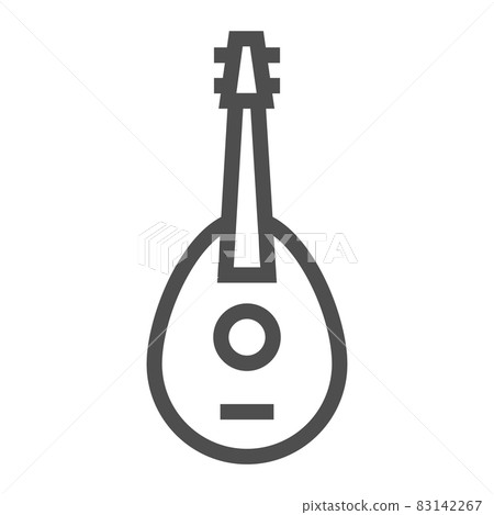 Mandolin line icon, musical and string, guitar sign, vector graphics, a linear pattern on a white background, eps 10. 83142267