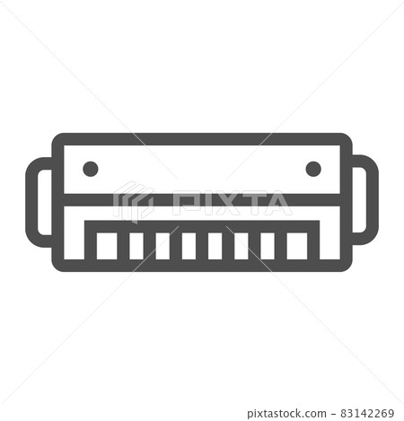 Harmonica line icon, music and blues, instrument sign, vector graphics, a linear pattern on a white background, eps 10. 83142269