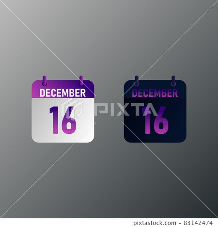 December daily calendar icon in flat design style.  83142474