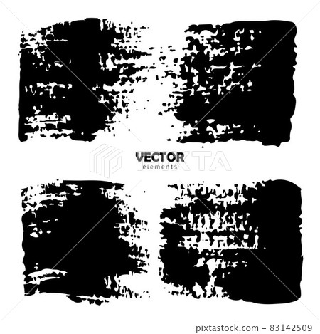Set Brush Shape Vector Strokes in Black color on white background. Hand painted grange elements. Ink drawing. Dirty artistic design . Place for text, quote, information, company name. Set Brush Shape Vector Strokes in Black color on white background. Hand painted grange elements. Ink drawing. Dirty artistic design . Place for text, quote, information, company name. 83142509
