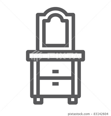 Dresser line icon, home and furniture, cabinet sign, vector graphics, a linear pattern on a white background, eps 10. Dresser line icon, home and furniture, cabinet sign, vector graphics, a linear pattern on a white background, eps 10. 83142604