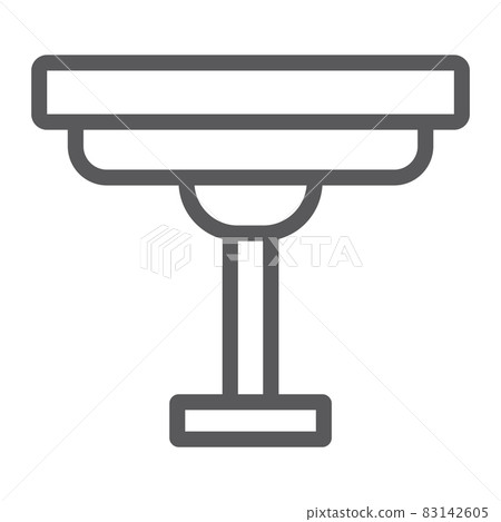 Coffee table line icon, home and furniture, desk sign, vector graphics, a linear pattern on a white background, eps 10. Coffee table line icon, home and furniture, desk sign, vector graphics, a linear pattern on a white background, eps 10. 83142605