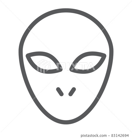 Alien line icon, space and character, humanoid sign, vector graphics, a linear pattern on a white background, eps 10. Alien line icon, space and character, humanoid sign, vector graphics, a linear pattern on a white background, eps 10. 83142694