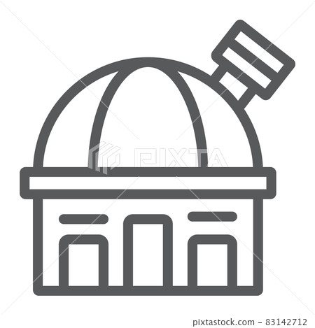 Observatory line icon, space and science, building sign, vector graphics, a linear pattern on a white background, eps 10. 83142712