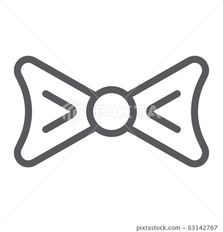 Bow tie line icon, clothing and knot, necktie sign, vector graphics, a linear pattern on a white background, eps 10. 83142767