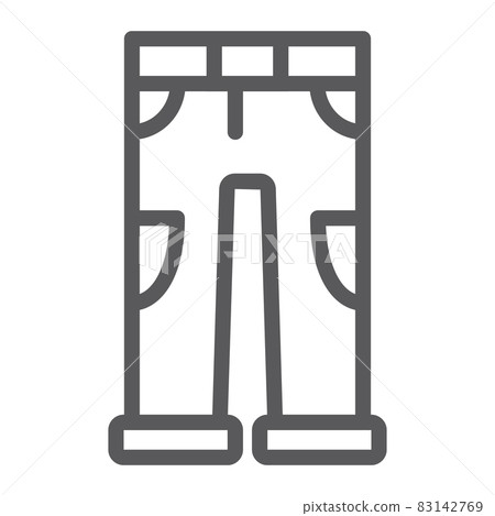 Pants line icon, clothing and casual, trousers sign, vector graphics, a linear pattern on a white background, eps 10. 83142769