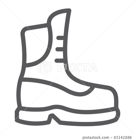 Boot line icon, clothing and footwear, shoe sign, vector graphics, a linear pattern on a white background, eps 10. Boot line icon, clothing and footwear, shoe sign, vector graphics, a linear pattern on a white background, eps 10. 83142886