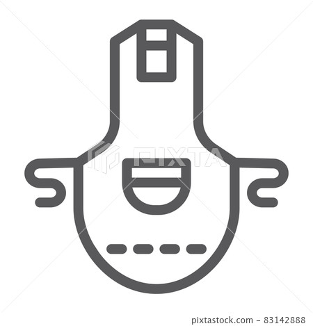 Apron line icon, clothing and kitchen, pinafore sign, vector graphics, a linear pattern on a white background, eps 10. 83142888