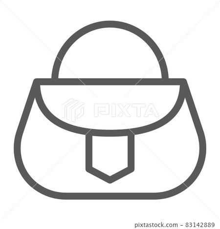 Handbag line icon, fashion and female, bag sign, vector graphics, a linear pattern on a white background, eps 10. Handbag line icon, fashion and female, bag sign, vector graphics, a linear pattern on a white background, eps 10. 83142889