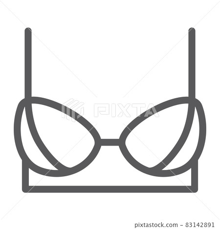Bra line icon, female and underwear, lingerie sign, vector graphics, a linear pattern on a white background, eps 10. Bra line icon, female and underwear, lingerie sign, vector graphics, a linear pattern on a white background, eps 10. 83142891