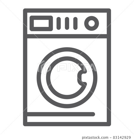 Car washing line icon, laundry and clean, washing machine sign, vector graphics, a linear pattern on a white background, eps 10. 83142929