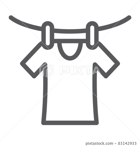 Drying line icon, laundry and dry, clothes sign, vector graphics, a linear pattern on a white background, eps 10. 83142933