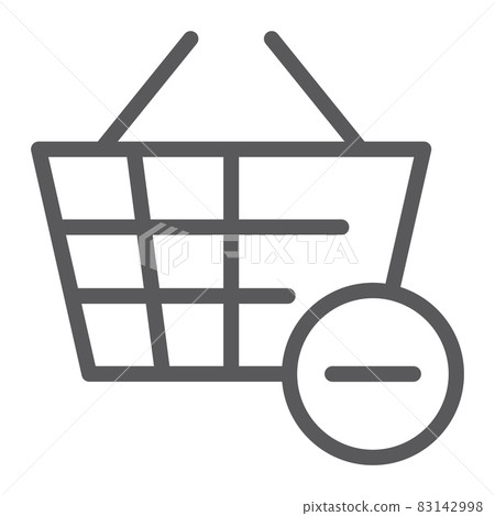 Remove from bucket line icon, shopping and commerce, basket sign, vector graphics, a linear pattern on a white background, eps 10. 83142998