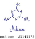Melamine chemical structure. Vector illustration Hand drawn 83143372