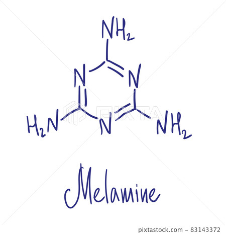 Melamine chemical structure. Vector illustration Hand drawn 83143372