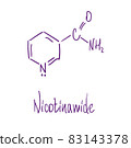 Niacinamide or nicotinamide NAM. Vector illustration Hand drawn 83143378