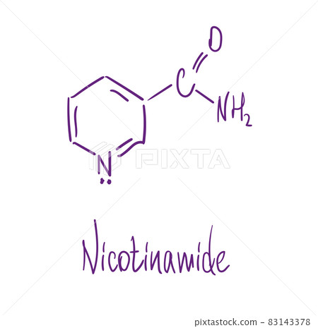 Niacinamide or nicotinamide NAM. Vector illustration Hand drawn 83143378