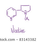 Nicotine chemical structure. Vector illustration Hand drawn 83143382