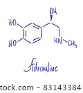 Adrenaline chemical structure. Vector illustration Hand drawn. 83143384