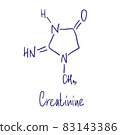 Creatinine chemical structure. Vector illustration Hand drawn. 83143386