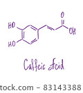 Caffeic acid chemical structure. Vector illustration Hand drawn. 83143388