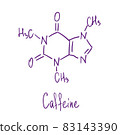 Caffeine chemical structure. Vector illustration Hand drawn 83143390