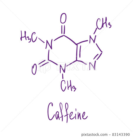 Caffeine chemical structure. Vector illustration Hand drawn 83143390