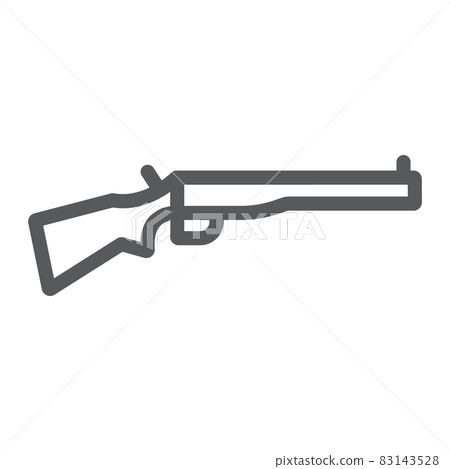 Shotgun line icon, weapon and military, rifle sign, vector graphics, a linear pattern on a white background, eps 10. 83143528
