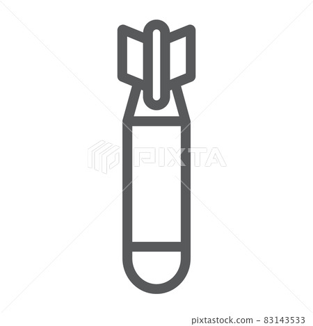 Air bomb line icon, weapon and military, missile sign, vector graphics, a linear pattern on a white background, eps 10. Air bomb line icon, weapon and military, missile sign, vector graphics, a linear pattern on a white background, eps 10. 83143533
