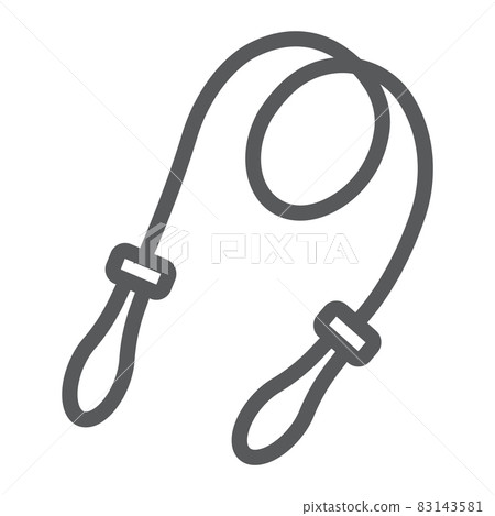 Jumping rope line icon, fitness and sport, skipping rope sign, vector graphics, a linear pattern on a white background, eps 10. 83143581