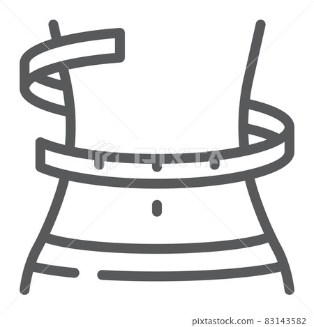 Weight loss line icon, fitness and body, waistline sign, vector graphics, a linear pattern on a white background, eps 10. 83143582