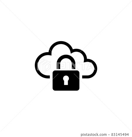 Private Web Cloud, Secure Access and Data Protection Flat Vector Icon 83145494