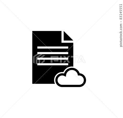 Cloud Storage Text Document Flat Vector Icon - Stock Illustration ...