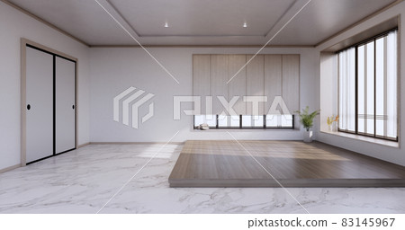 New - Empty room, modern japanese wooden interior, vintage - tropical style .3d rendering. New - Empty room, modern japanese wooden interior, vintage - tropical style .3d rendering. 83145967