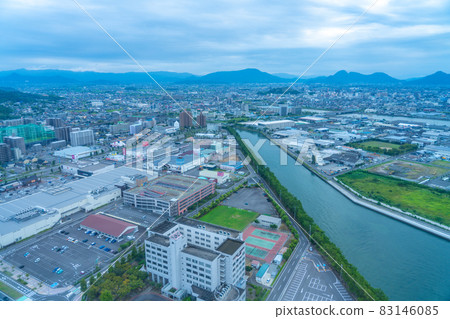 Daisoku River seen from Utazu Town, Kagawa Prefecture 83146085