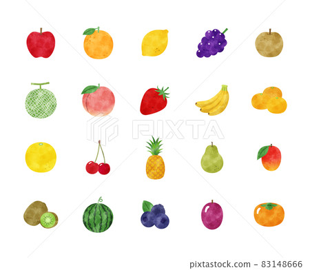 水果的水彩插圖集 83148666