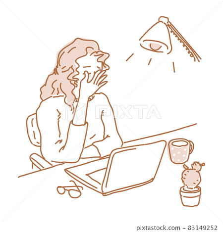 Casual fashion woman working on a laptop Casual fashion woman working on a laptop 83149252
