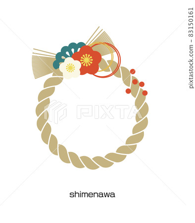 Illustration material of shimenawa decoration Vector simple wreath 83150161