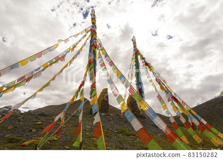 Scripture flags fly in the air Scripture flags fly in the air 83150282