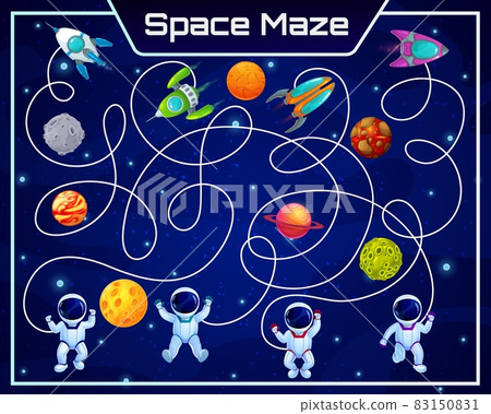 Galaxy space labyrinth maze with planets and... - Stock Illustration  [83150831] - PIXTA